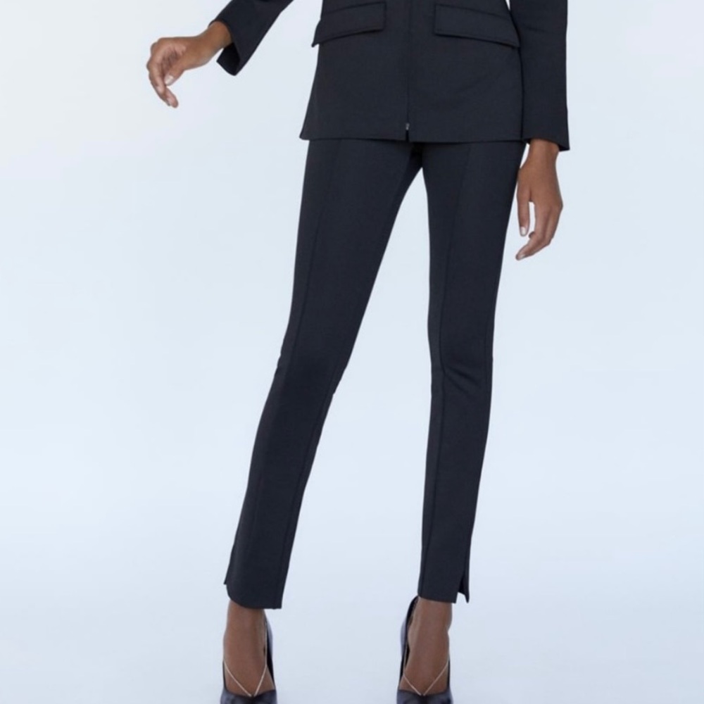 Zara enporene effect pants black, Size S